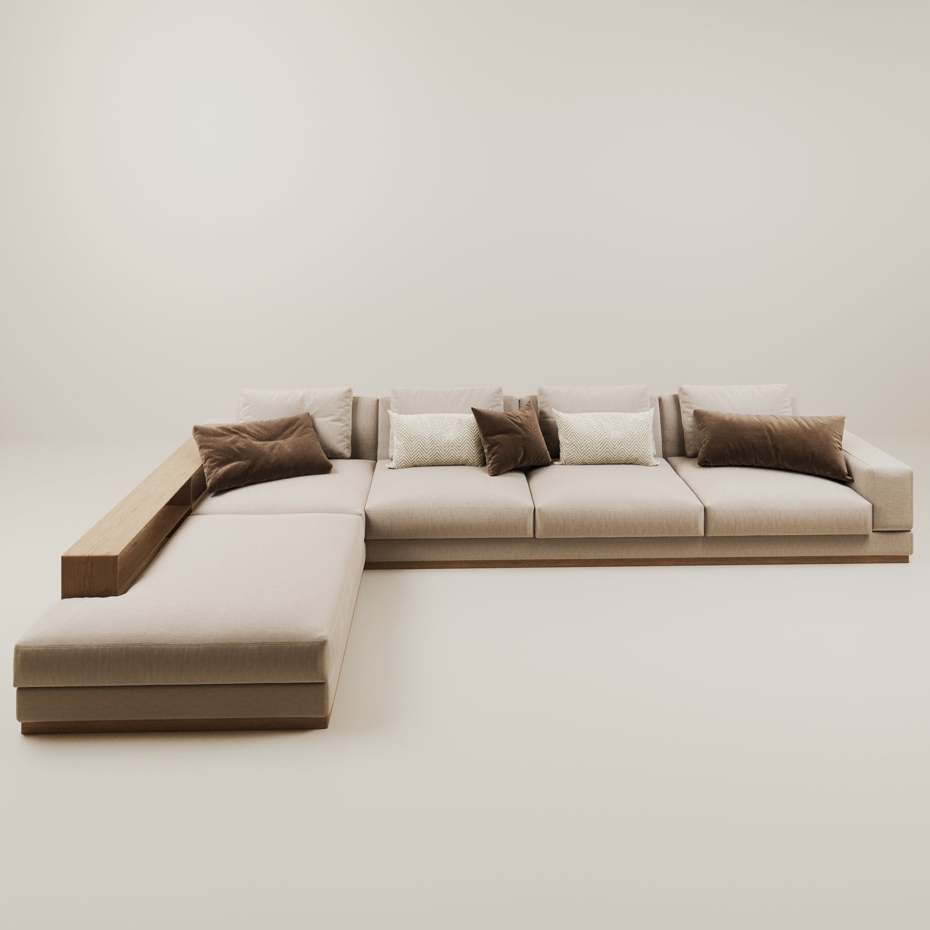 Charlie L Shape Sofa With Side Shelves